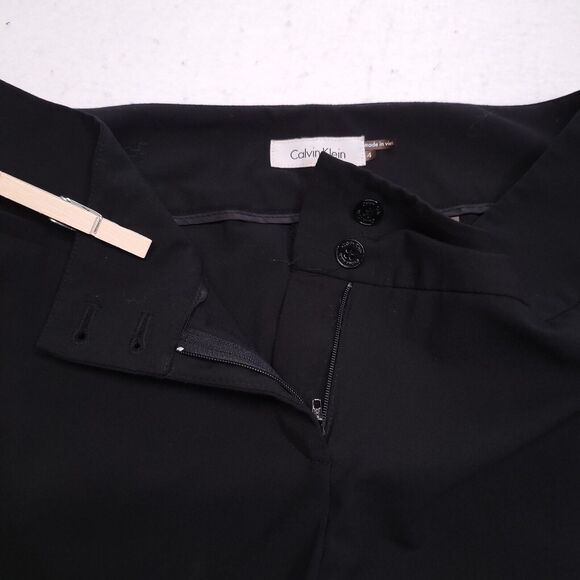 Calvin Klein Casual Button Up Dark Wash Pants Womens Size 4 Black - Picture 7 of 10